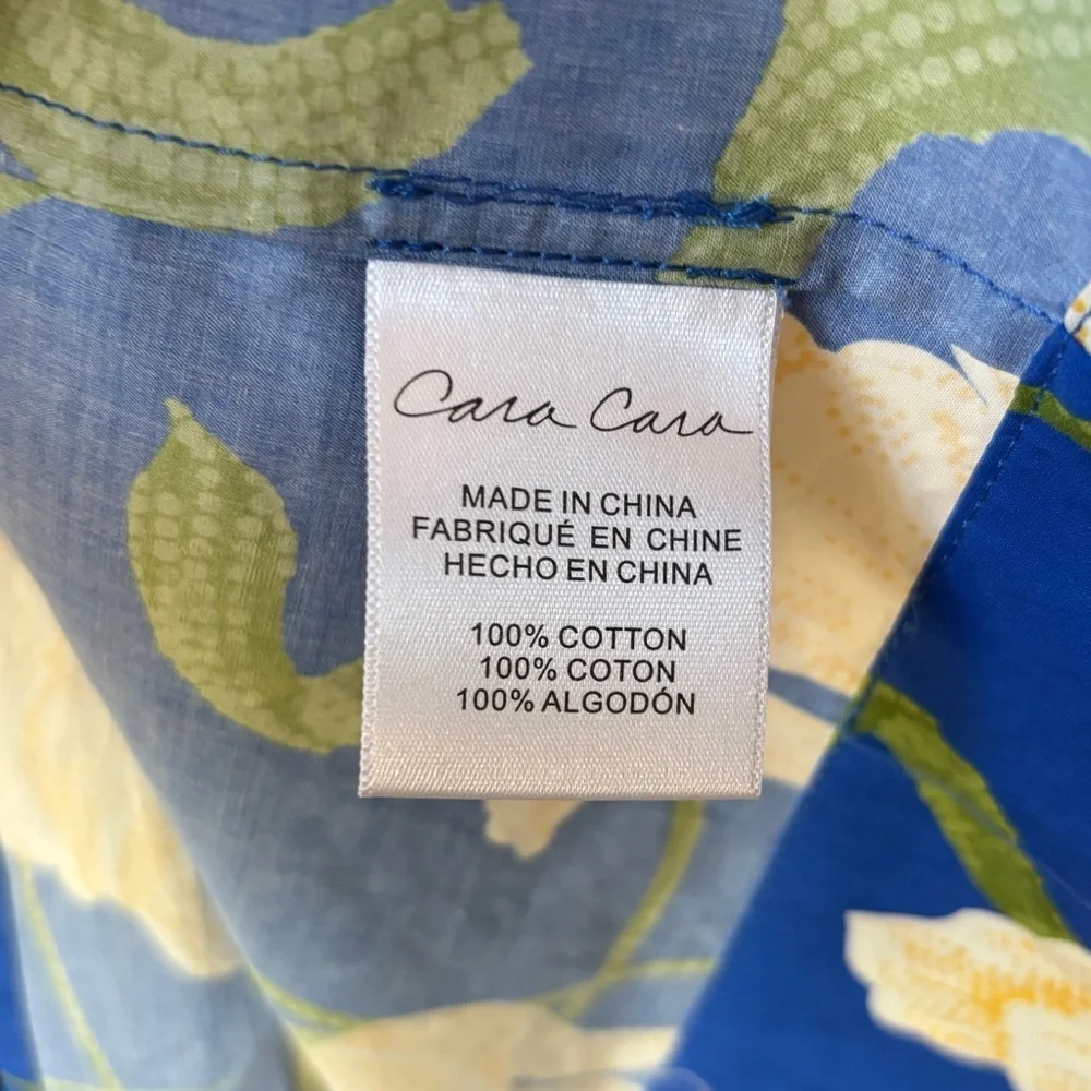 Cara Cara Kayla Floral Midi Skirt Blue Holland Tulips Pleated Poplin Size 0